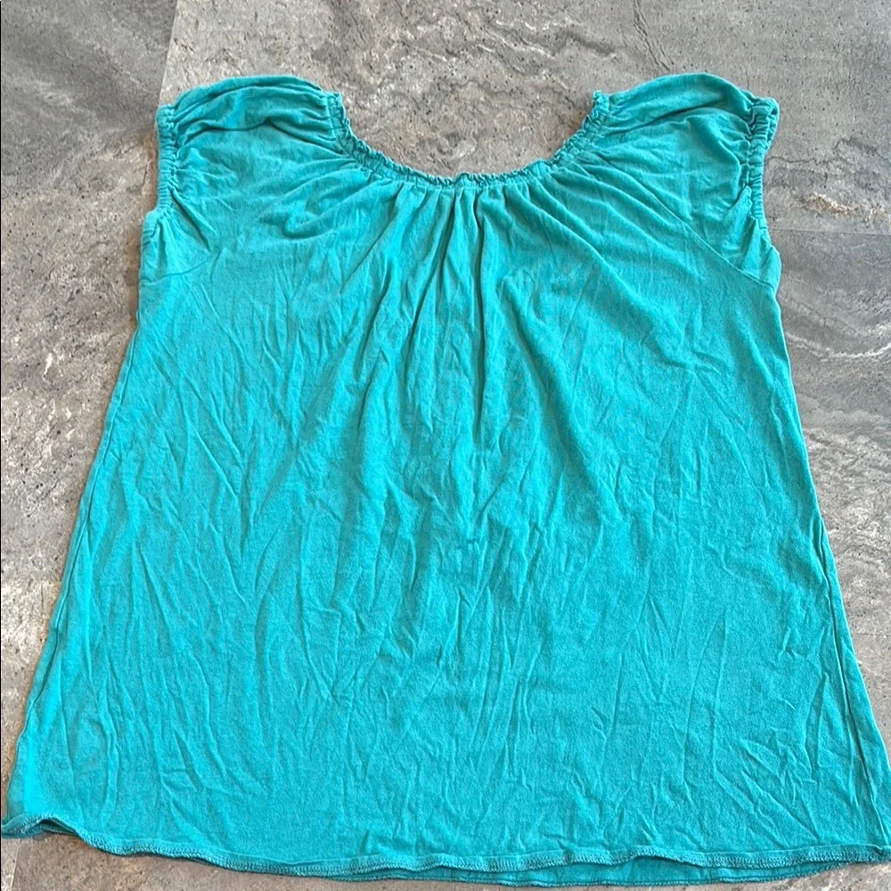 J. Crew Women’s Teal Blue Short Sleeve Shirt, Flutter Sleeve, Buttons, Size S - Picture 11 of 17